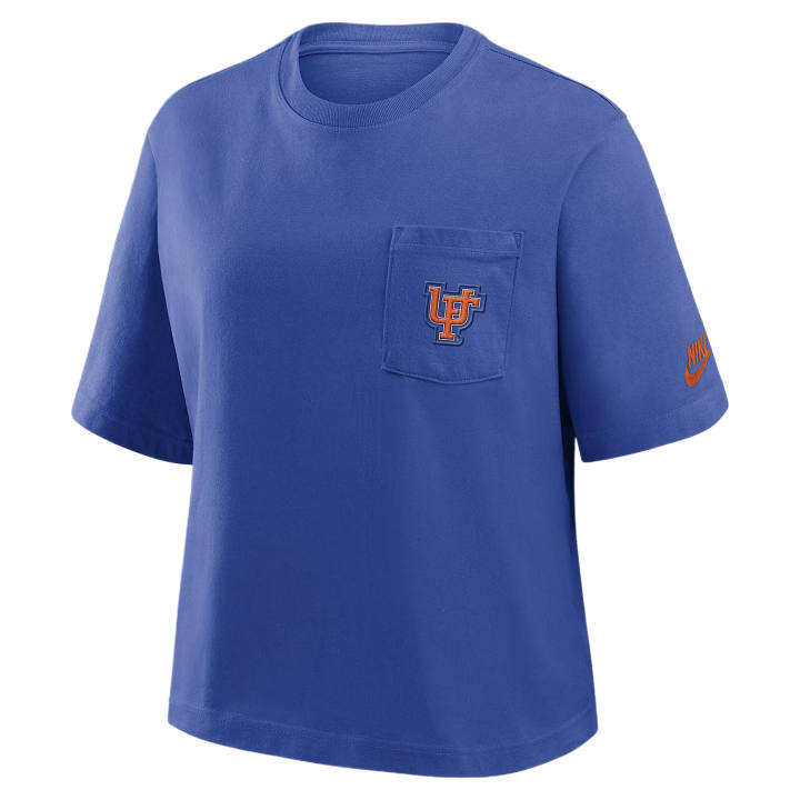 Nike Nike College T Shirts Women's Royal Crew Neck Moderate