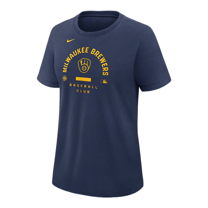 Nike Nike X MLB Baseball Jerseys Women's Marine Blue Crew Neck Moderate