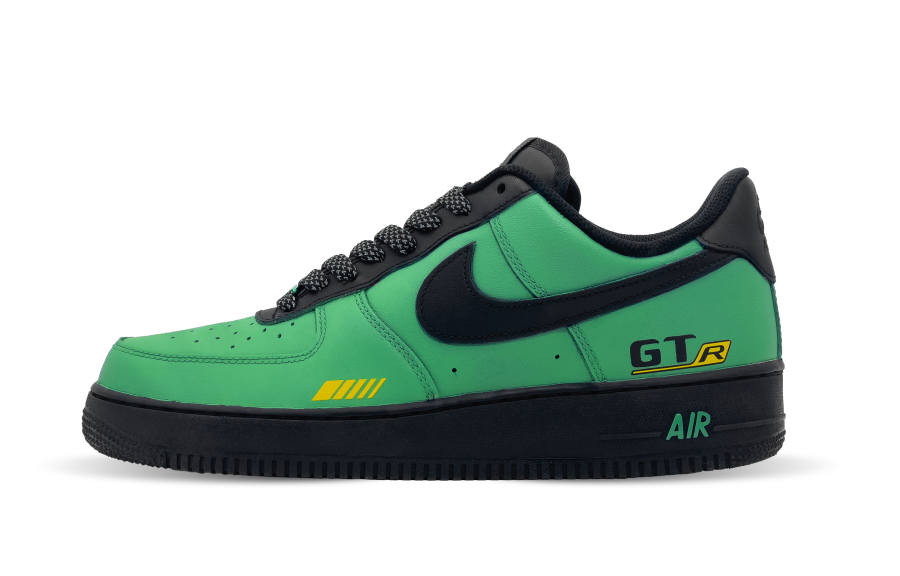 Nike Nike Air Force 1 Skateboard Shoes Men's Low Top Green/Black/Yellow