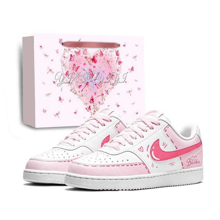 Nike Nike Court Vision Skateboard Shoes Women's Low Top Pink