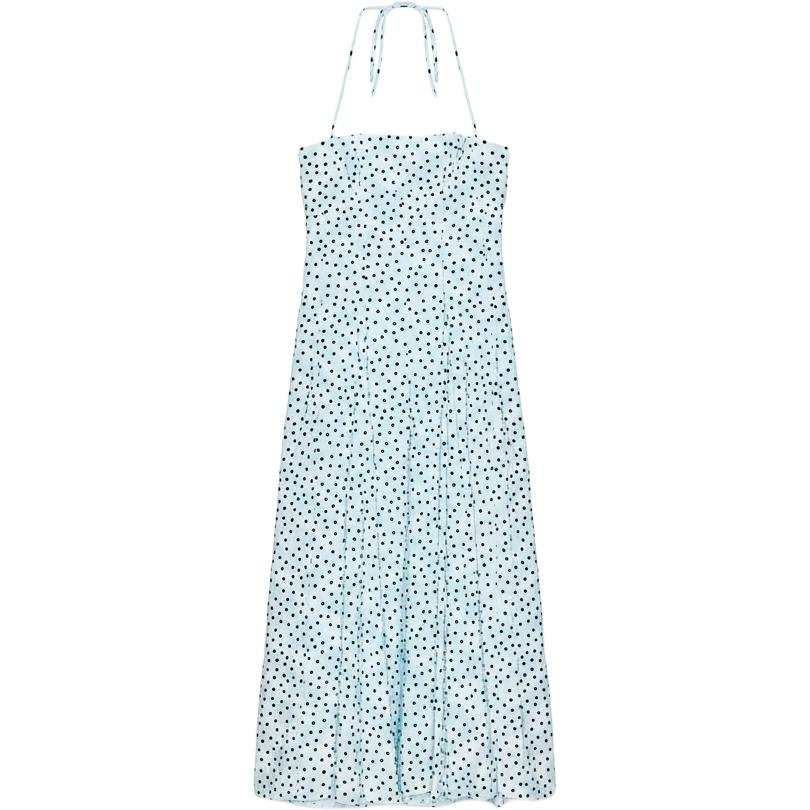 ZARA Slip Dresses Women's Brown Blue Moderate Long Skirt