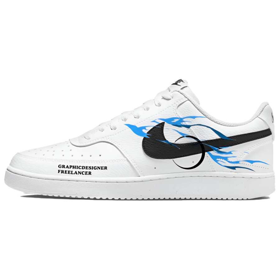 Nike Nike Court Vision 1 Skateboard Shoes Men's Low Top Black White Blue
