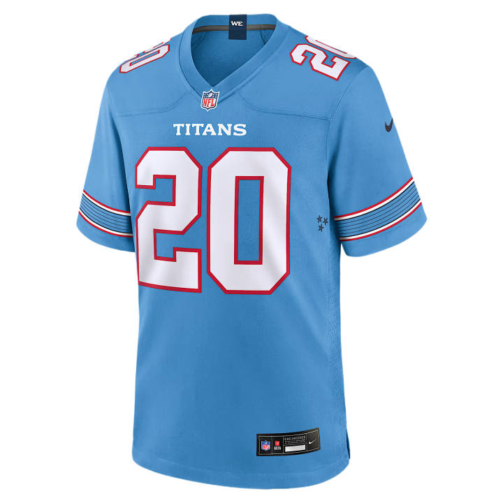 Nike Nike NFL Rugby Jerseys Men's Light Blue V Neck Moderate