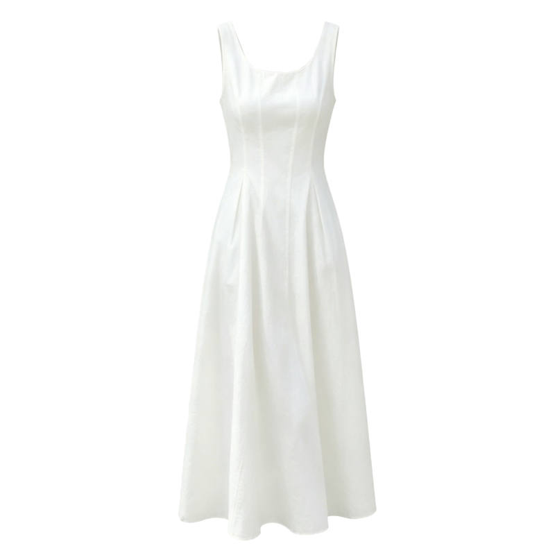 CPAURA Sleeveless Dresses Women's Camisole Moderate Long Skirt A Line Skirt