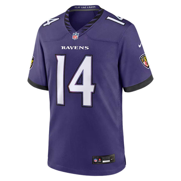Nike Nike NFL Rugby Jerseys Men's Purple V Neck Moderate