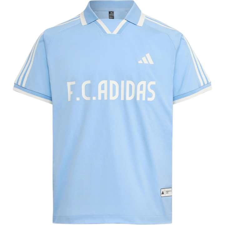 Adidas Adidas 3 Stripes Polo Shirts Unisex Blue V Neck Moderate