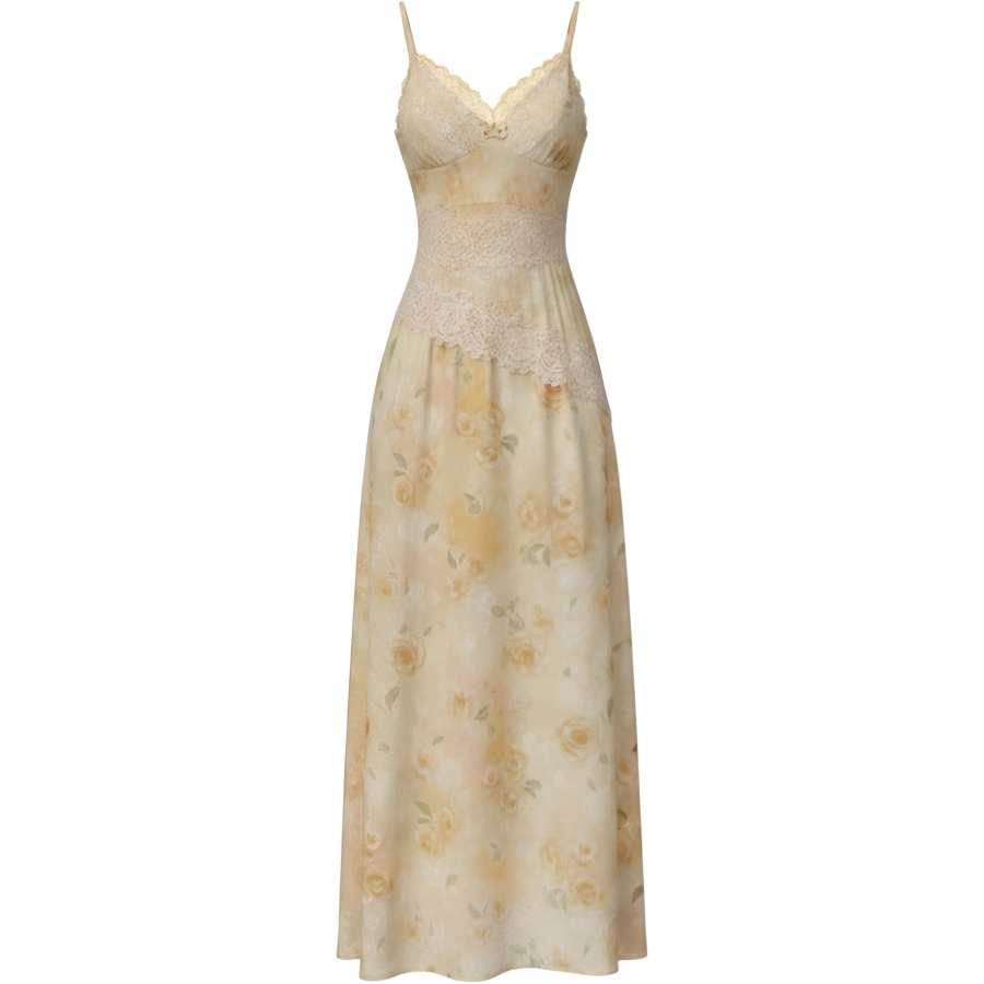 CHARM GLOW Slip Dresses Women's Saffron Thin Long Skirt A Line Skirt