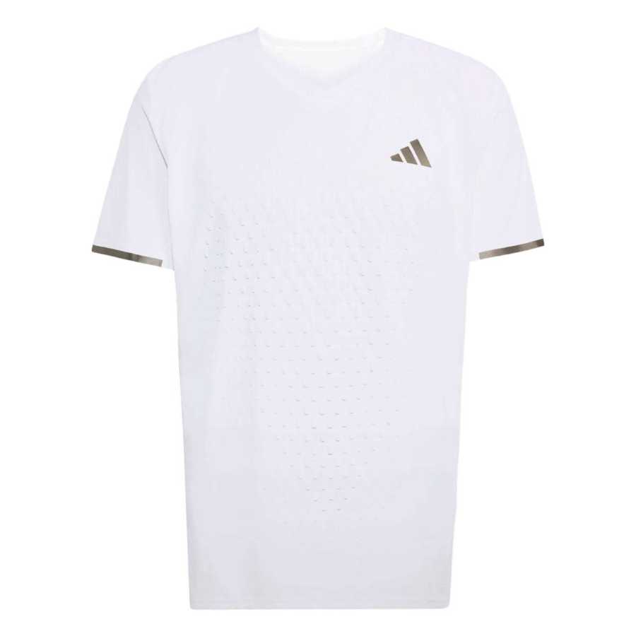 Adidas Adidas Tennis T Shirts Men's White V Neck Moderate