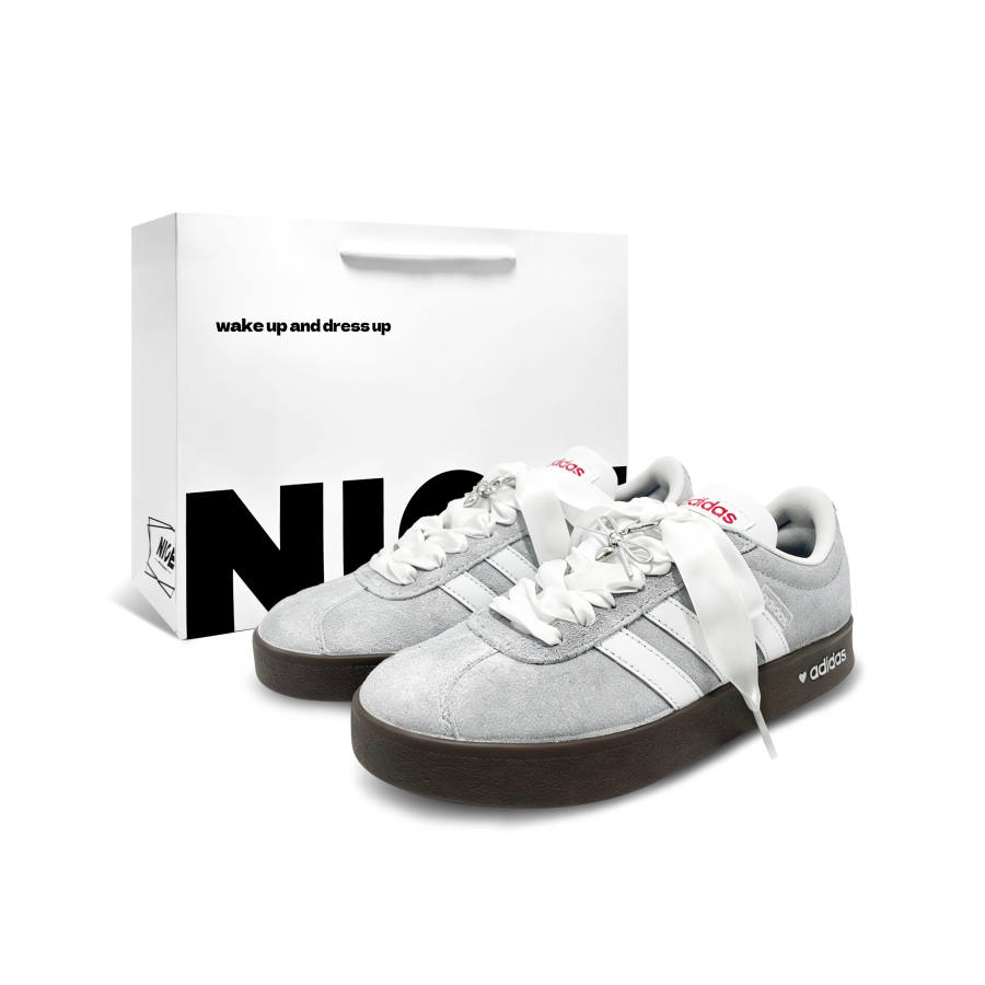 Adidas Adidas Vl Court Classic German Army Trainers Unisex Low Top White, Brown
