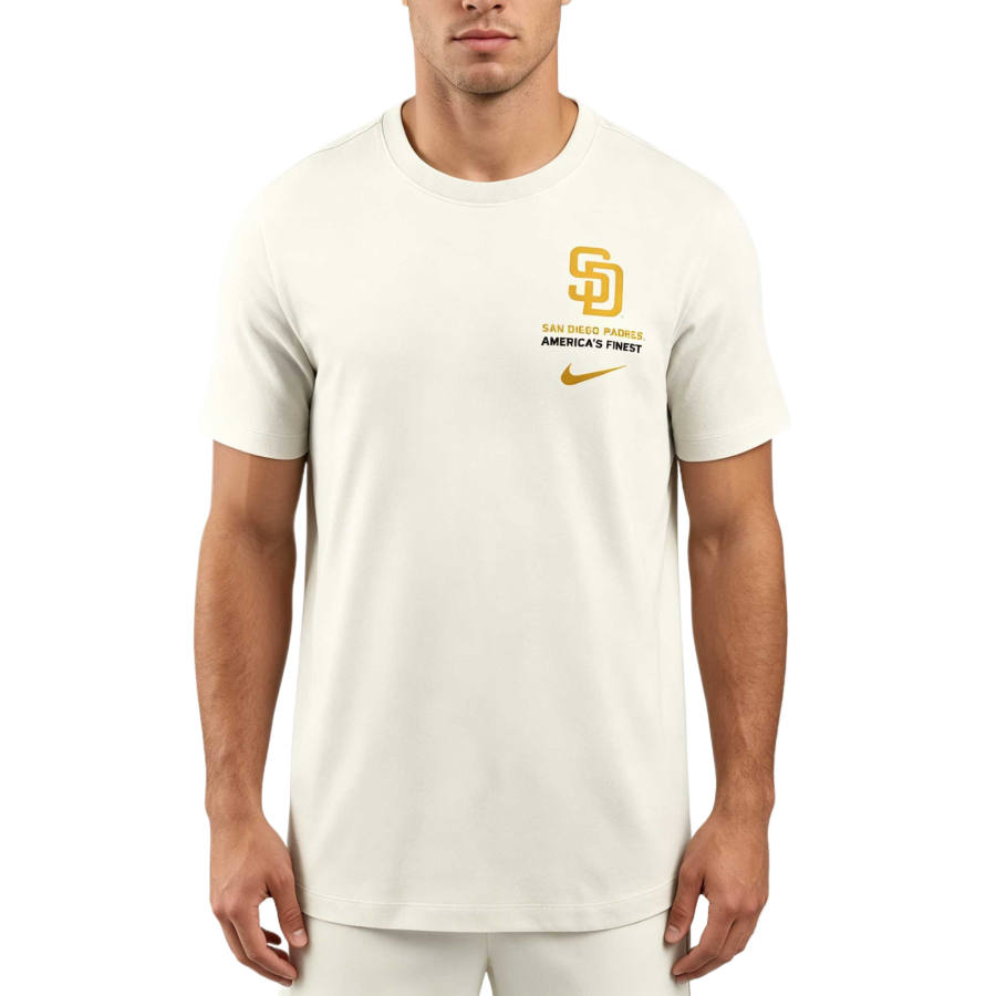 Nike Nike San Diego Padres T Shirts Men's Cream Crew Neck Moderate