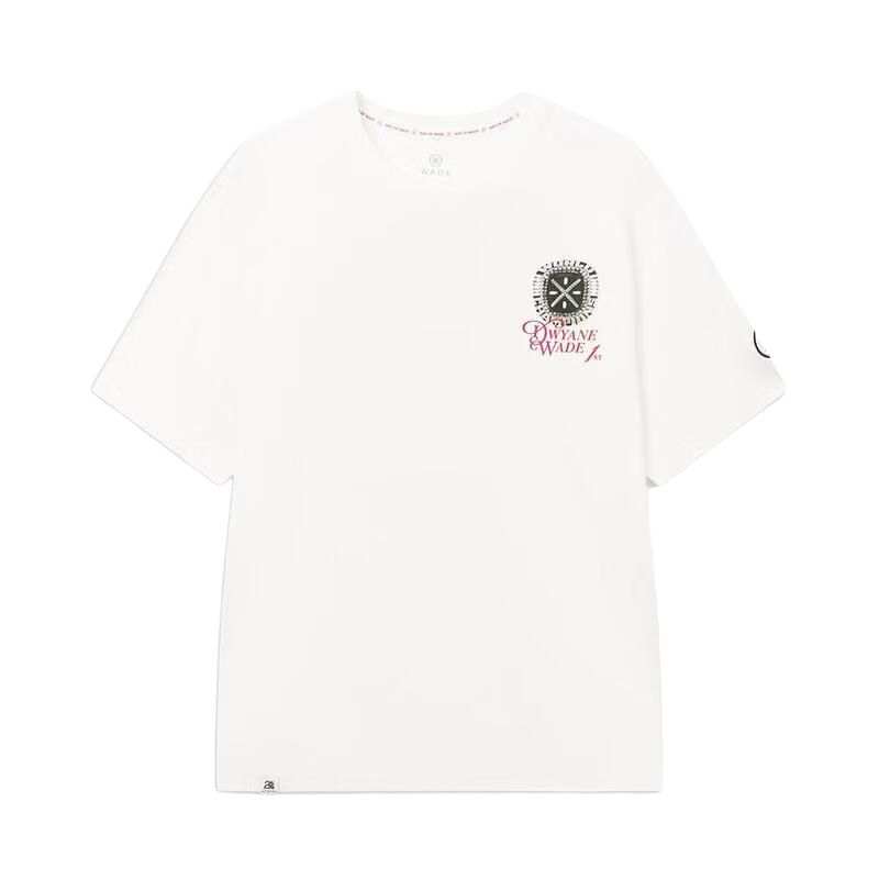 Li-Ning Li Ning T Shirts Men's White Crew Neck Moderate Straight Fit
