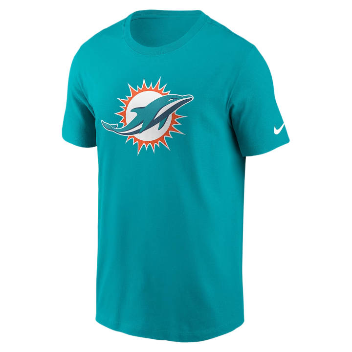 Nike Nike NFL T Shirts Men's Aqua Blue Crew Neck Moderate