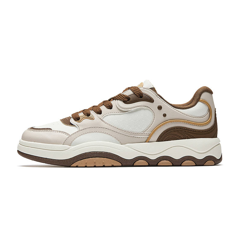 ANTA Gommino Loafers Skateboard Shoes Men's Low Top Chalk/Ivory White/Earthy Brown