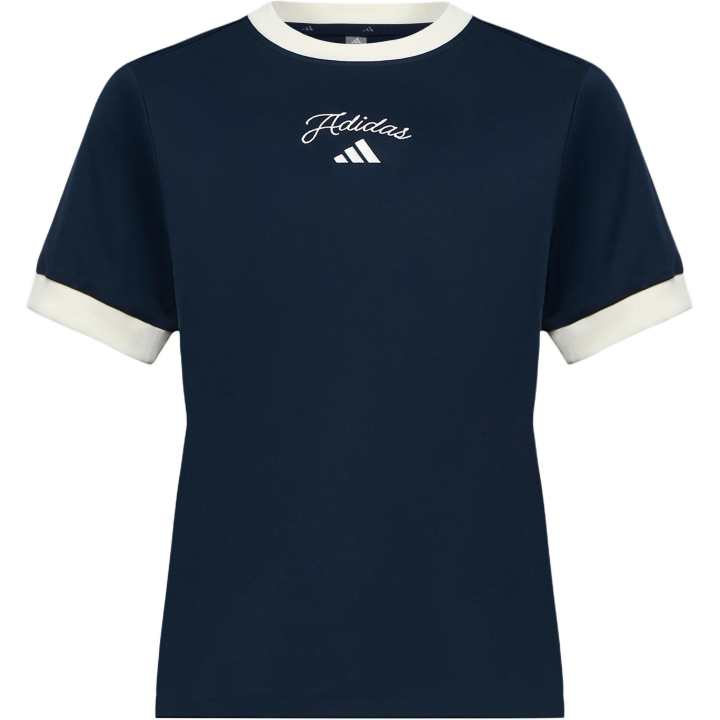 Adidas Adidas T Shirts Women's Aurora Ink Blue Crew Neck Moderate
