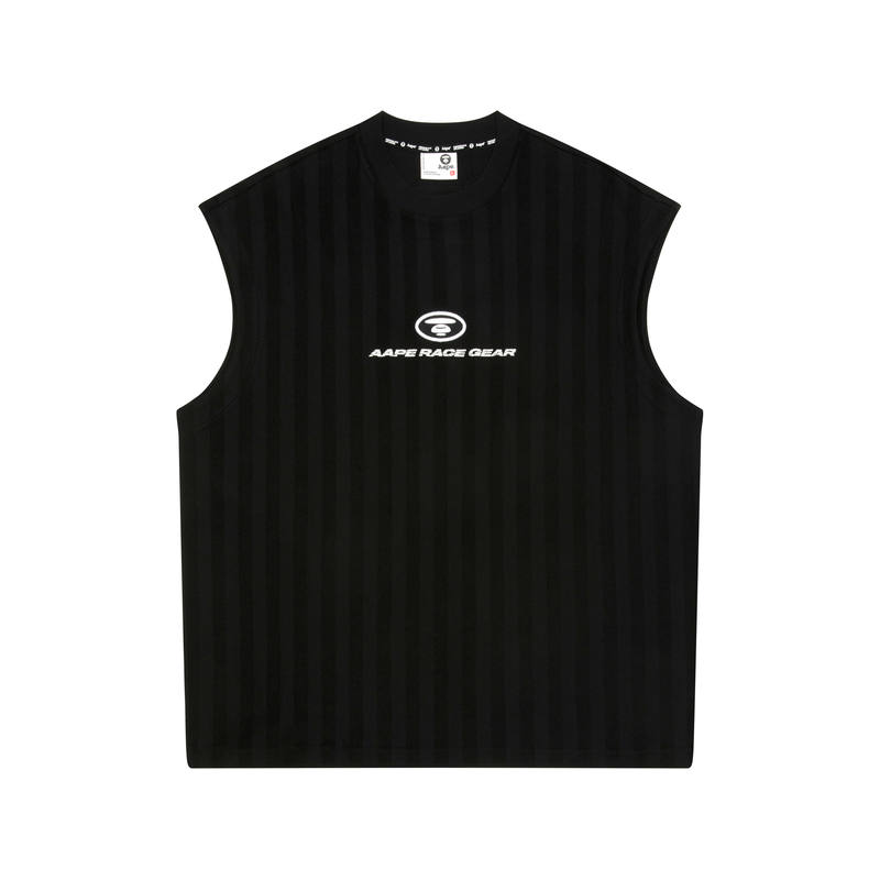 Aape Tank Tops Men's Black BKX Crew Neck Moderate Other