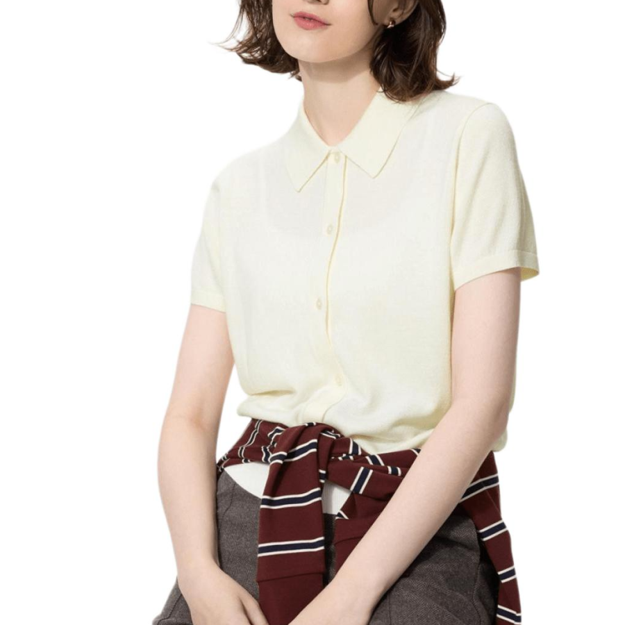 UNIQLO SS26 Sweaters Women's Ivory Polo Collar Moderate Other