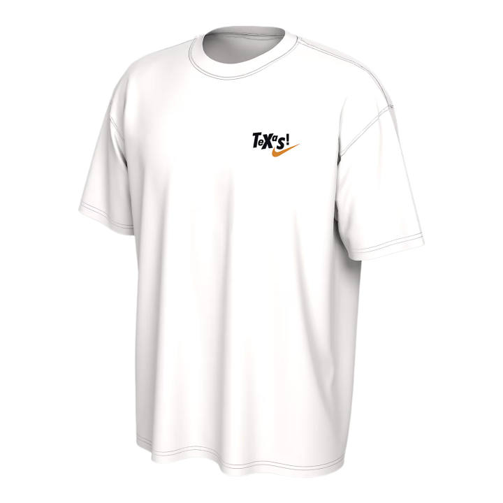 Nike Nike College T Shirts Unisex White Crew Neck Moderate