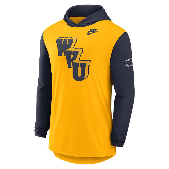 Nike Nike West Virginia T Shirts Men's Gold Hooded Non Detachable Moderate