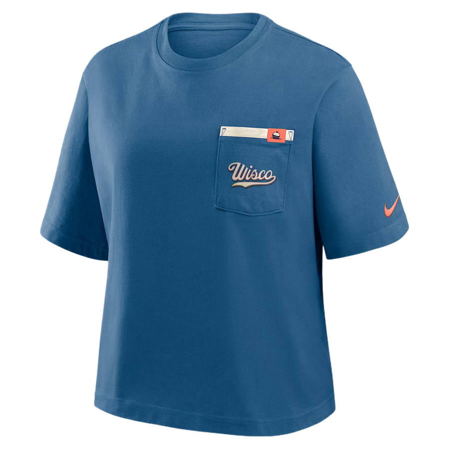Nike Nike Milwaukee Brewers T Shirts Women's Blue Crew Neck Moderate