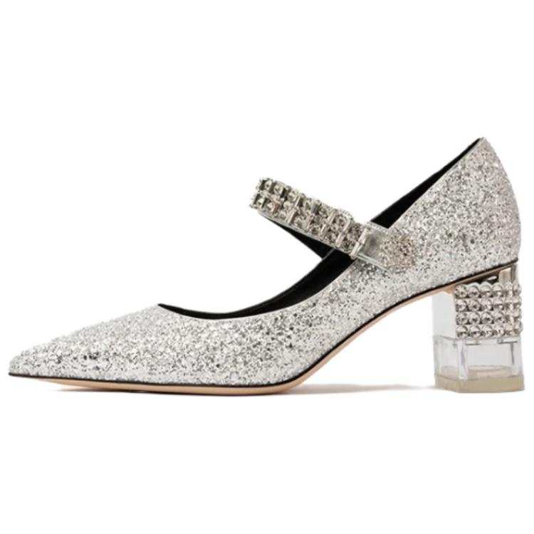 Houseofavenues Sparkling Moments Mary Jane Shoes Women's Silver