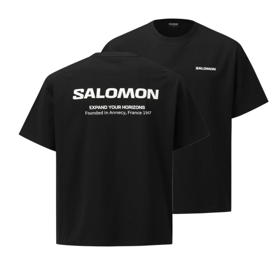 SALOMON T Shirts Men's Black Crew Neck