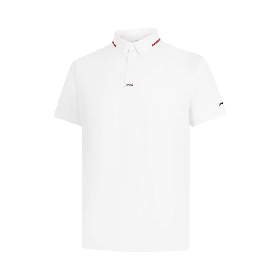 Li-Ning Li Ning Polo Shirts Men's White Polo Collar Thin Straight Fit