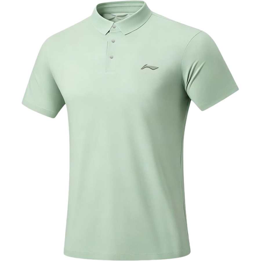 Li-Ning Li Ning Polo Shirts Men's Mossy Blue Polo Collar Moderate Straight Fit