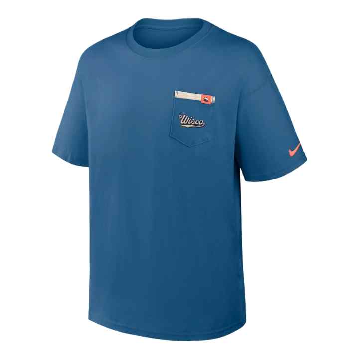 Nike Nike Milwaukee Brewers T Shirts Men's Blue Crew Neck Moderate