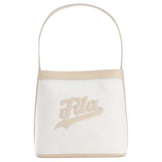FILA FUSION PU, Leather, Fabric Crossbody Handbag, Shoulder Bag Unisex Ecru