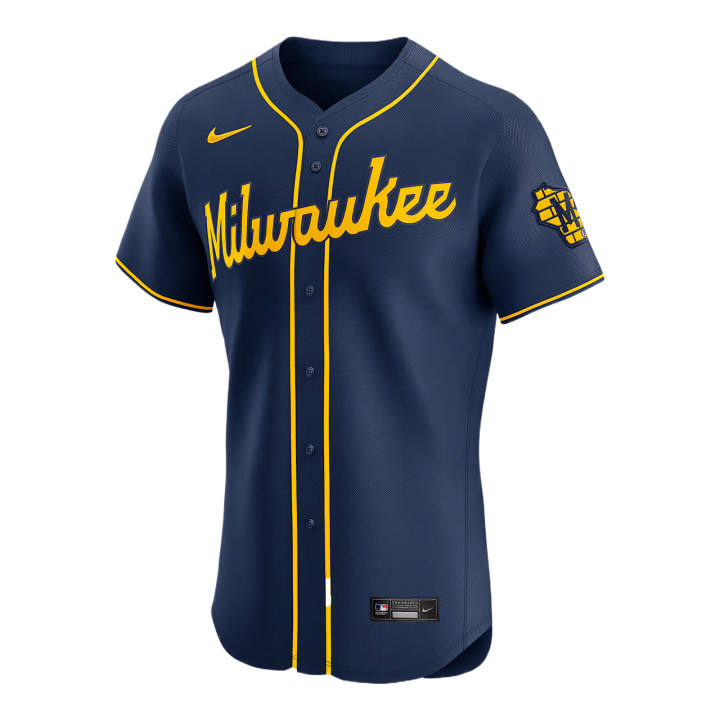 Nike Nike Baseball Jerseys Men's Marine Blue V Neck Moderate