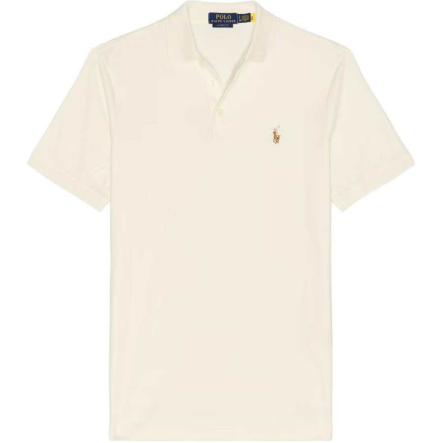 Polo Ralph Lauren Polo Shirts Men's Light Cream Polo Collar Moderate Straight Fit
