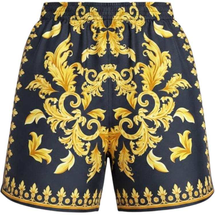 VERSACE Casual Shorts Men's Black Moderate Straight Fit Pants
