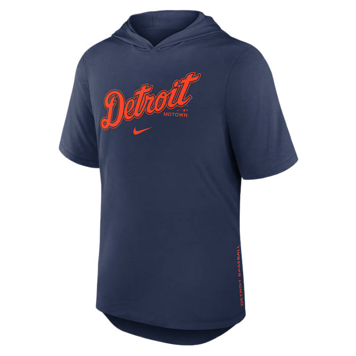 Nike Nike X MLB T Shirts Men's Marine Blue Hooded Non Detachable Moderate