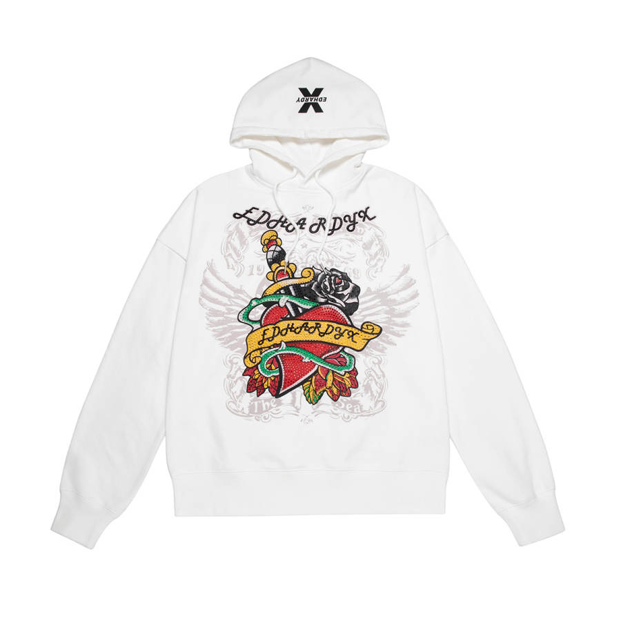 ED HARDY X Sweatshirts Unisex Hooded Non Detachable Moderate