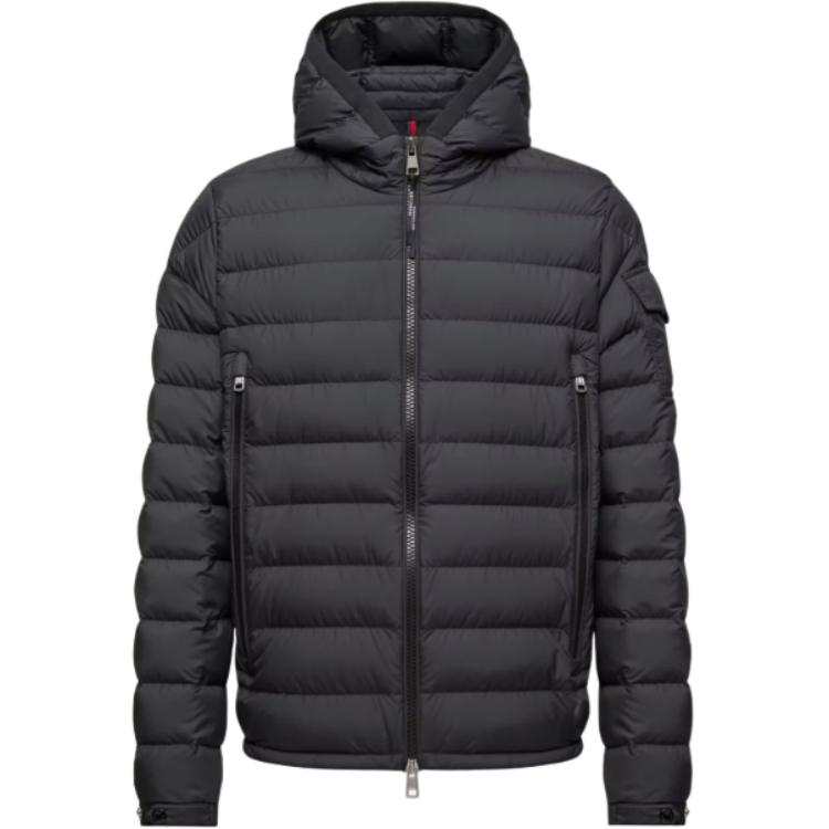 Moncler Galion Down Jackets Men's Black Hooded Non Detachable Moderate