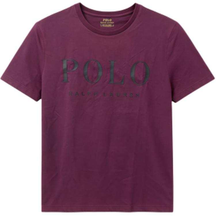 Polo Ralph Lauren T Shirts Men's Burgundy Crew Neck Moderate Straight Fit