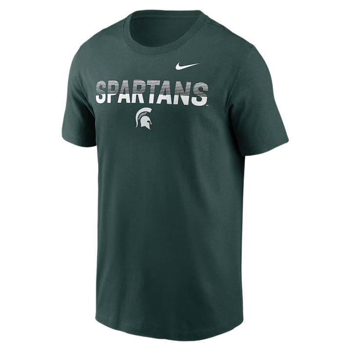 Nike Nike College T Shirts Men's Green Crew Neck Moderate