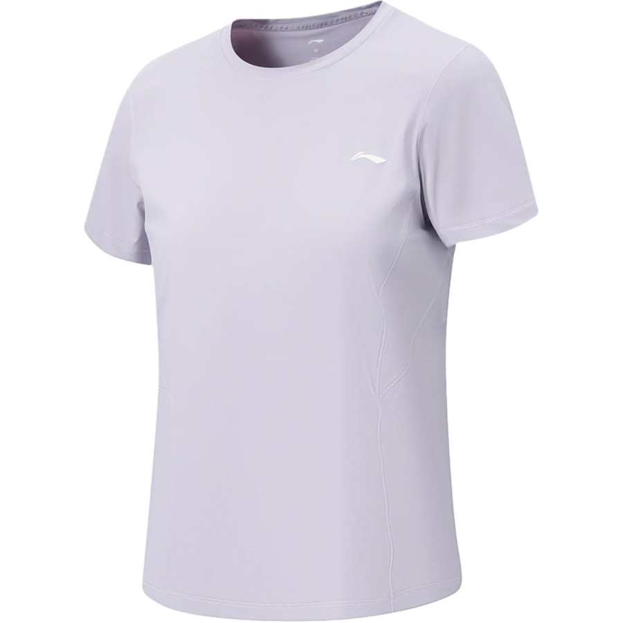 Li-Ning Li Ning Fitness Series T Shirts Women's Taro Paste Purple Crew Neck Moderate Straight Fit