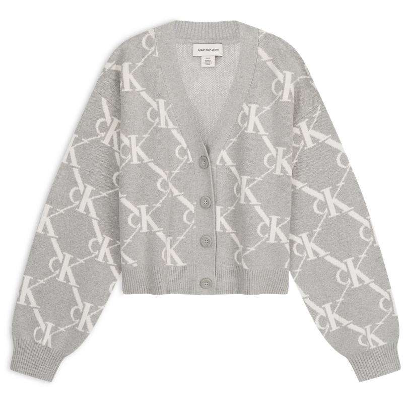 Calvin Klein Knitwear Women's P7A Coconut Gray V Neck Moderate