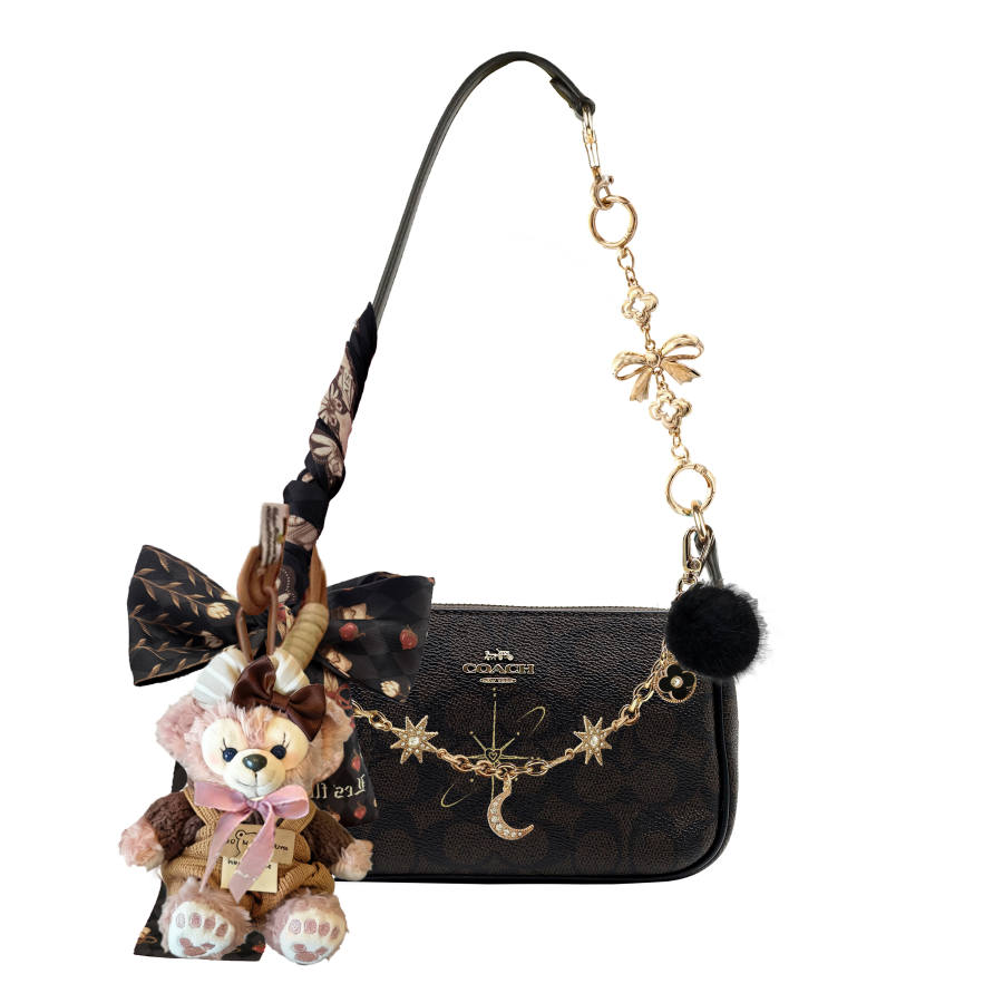 COACH Nolita Artificial Leather Hand Drawn, Cold Glaze Rose Shoulder Bag Regular Women's Multicolor