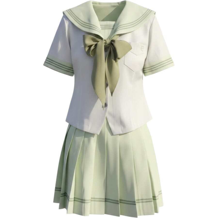 CHARM GLOW Two Piece Skirt Sets Women's Navy Collar Thin Short Skirt