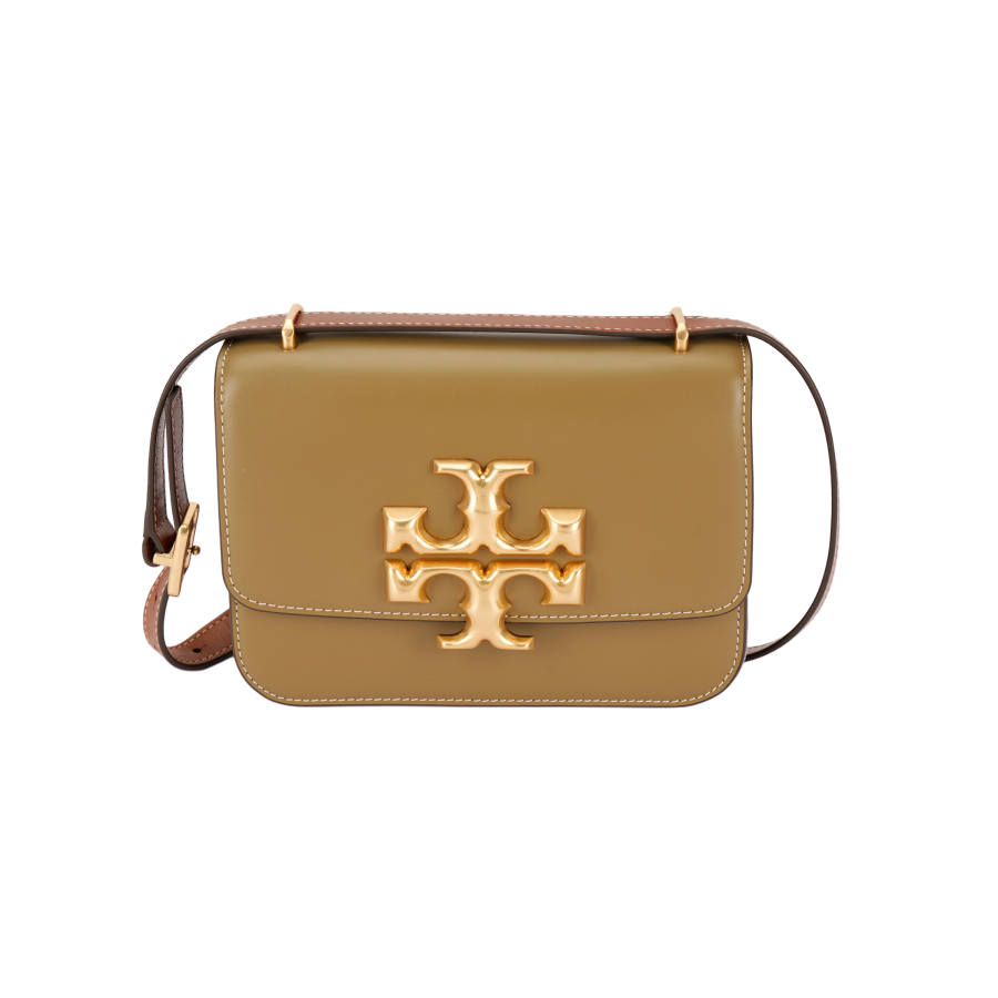 TORY BURCH Eleanor Calfskin Crossbody Bag, Shoulder Bag Regular Women's Coconut Yellow