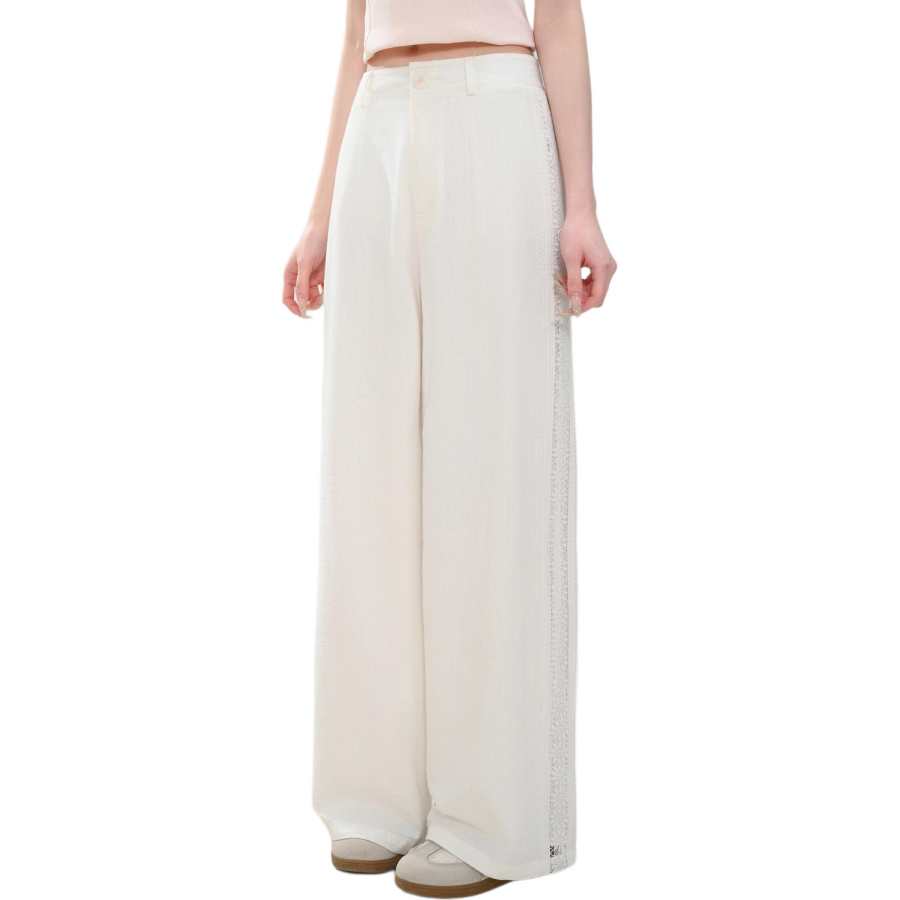 SNBL Casual Pants Women's White Moderate Straight Fit Pants