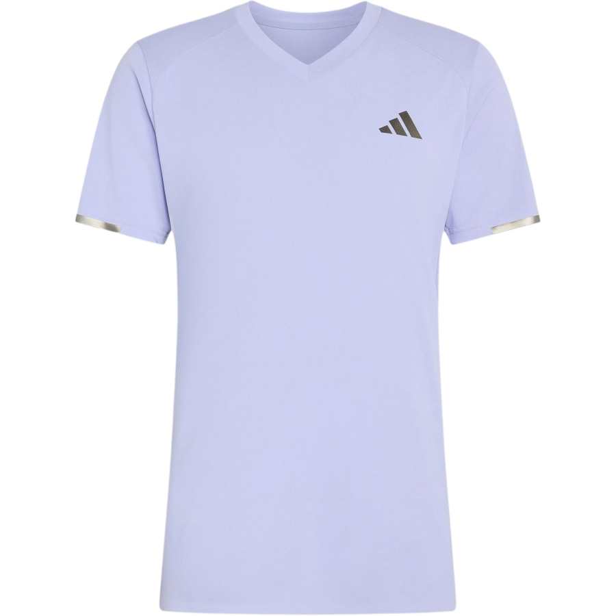 Adidas Adidas Tennis Quick Dry T Shirts Men's Lilac V Neck Moderate