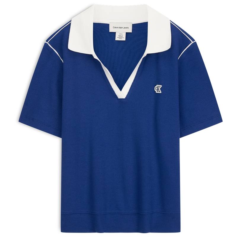 Calvin Klein Polo Shirts Women's 5MA Royal Blue Polo Collar Moderate Other