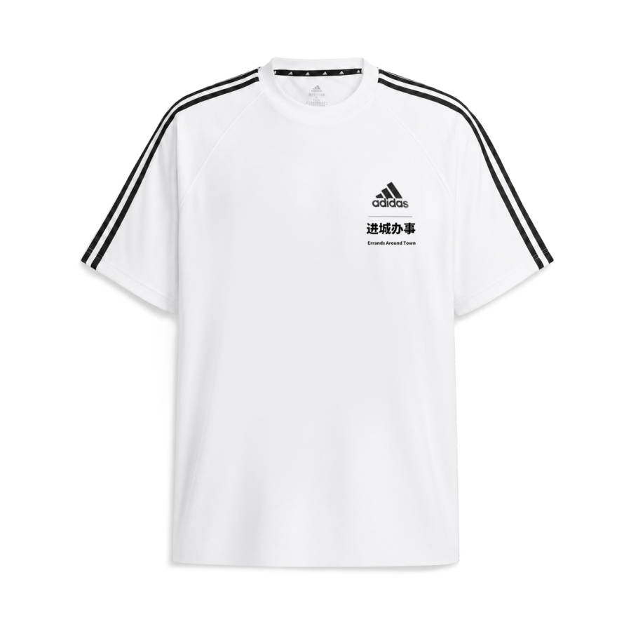 Adidas Adidas MUST HAVES T Shirts Unisex White Crew Neck Moderate Straight Fit
