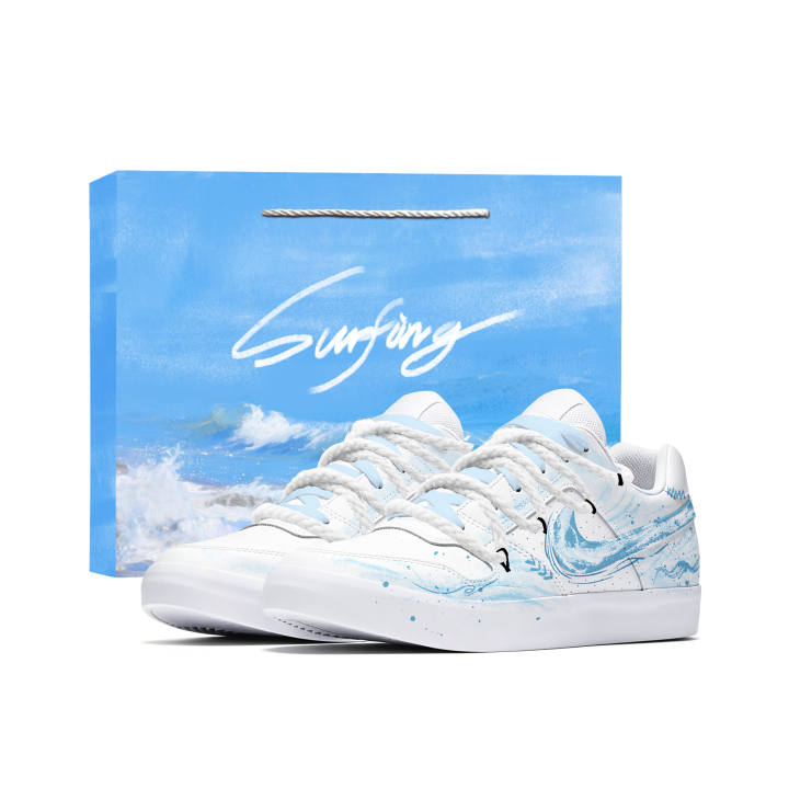 Nike Nike SB Delta Skateboard Shoes Unisex Low Top White/Blue