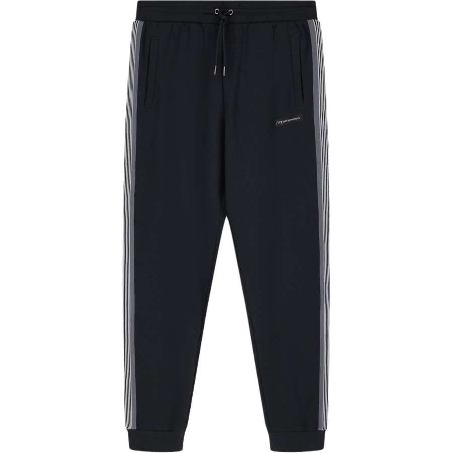 EMPORIO ARMANI EA7 Knitted Sweatpants Men's Black Moderate Cuffed Pants