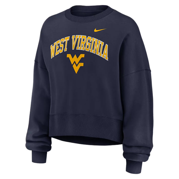 Nike Nike College Sweatshirts Women's Marine Blue Crew Neck Moderate