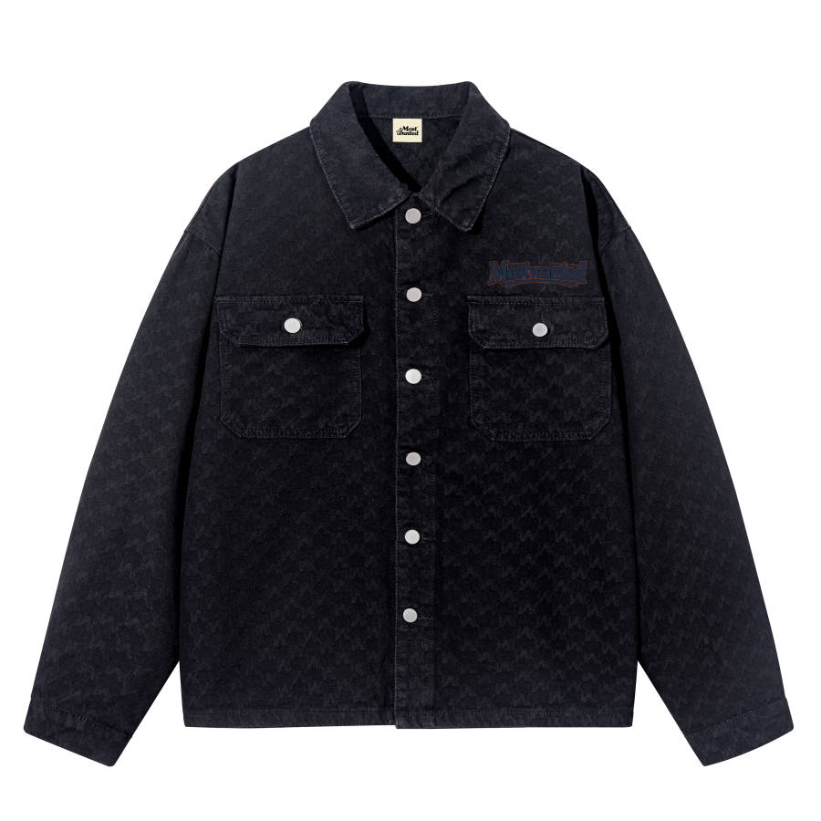 MostwantedLab Denim Jackets Unisex Black Lapel Moderate Straight Fit